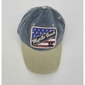 DK Patriotic Myrtle Beach SC Adjustable Back Blue Tan Hat